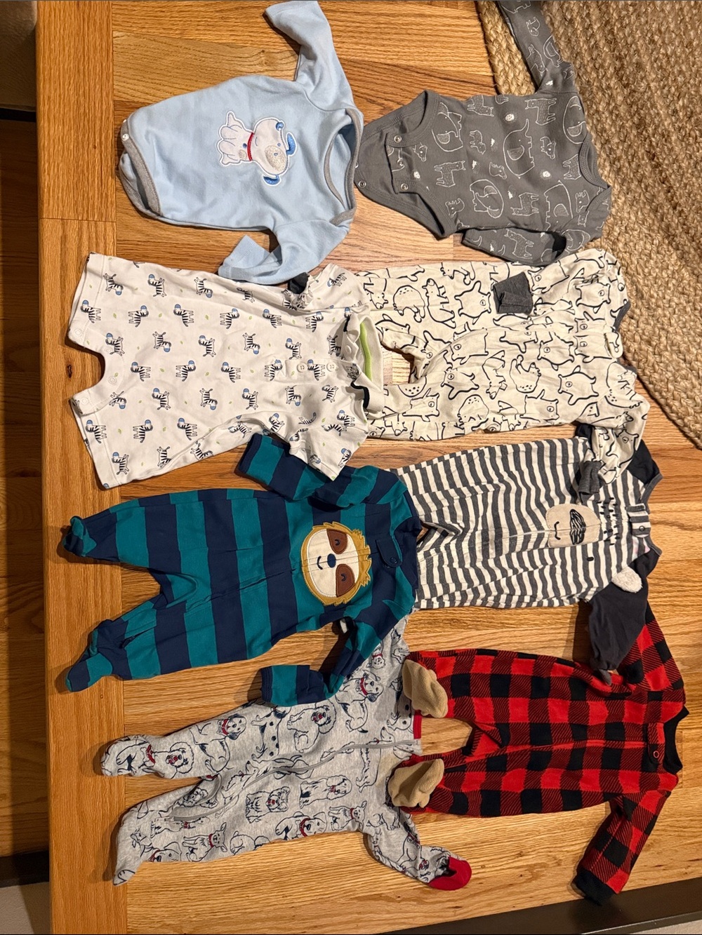 Mixed Baby One-Piece Pack in Blue, Gray, White, Navy and Red newborn to 3 month